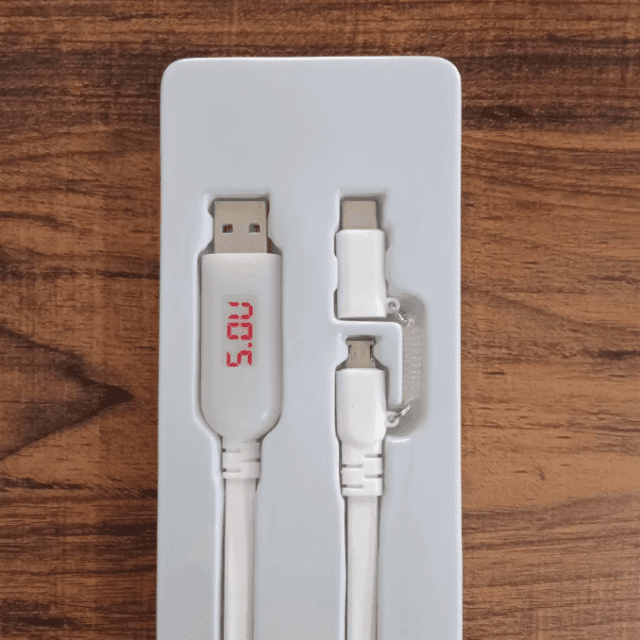 2 in 1 Voltage Current Display Charging / Data Cable