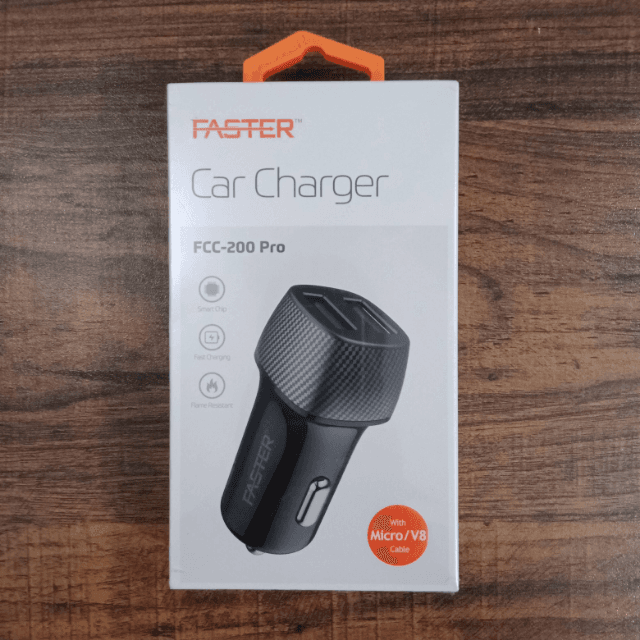 FASTER Car Charger with Micro USB Cable