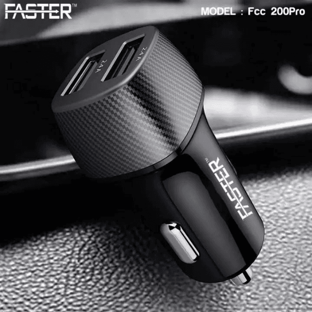 FASTER Car Charger with Micro USB Cable