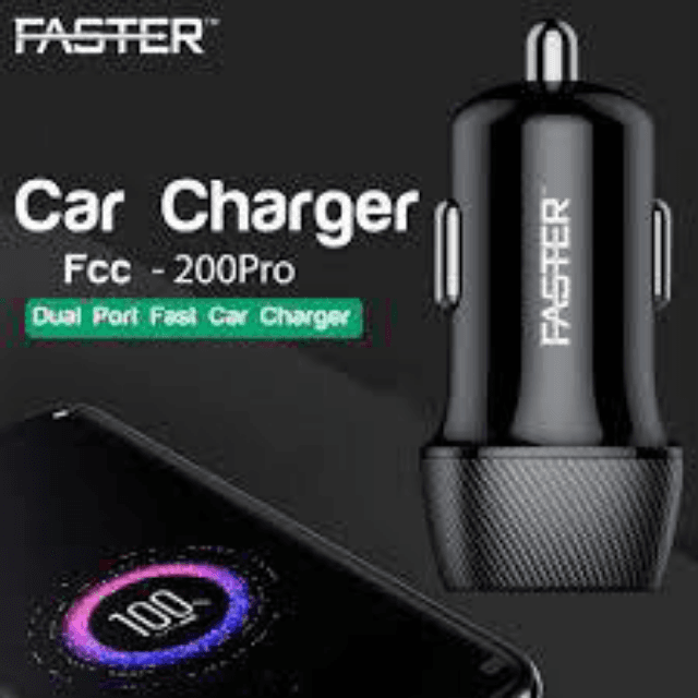 FASTER Car Charger with Micro USB Cable