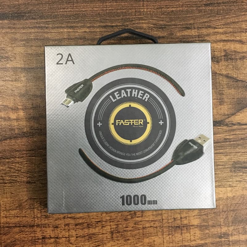 FASTER FC-L1 Leather Finish Charging / Data Cable (2A)