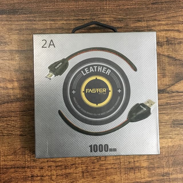 FASTER FC-L1 Leather Finish Charging / Data Cable (2A)