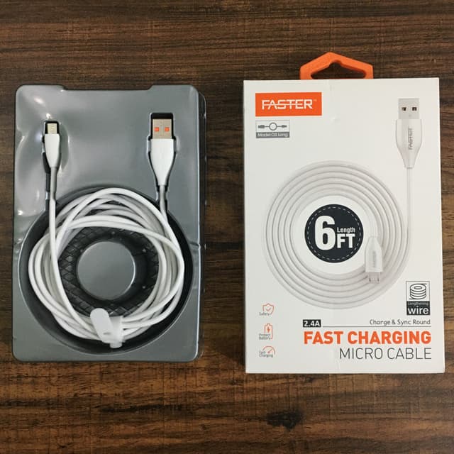 FASTER 2 meter / 6 ft Micro USB Charging Cable O3 Long