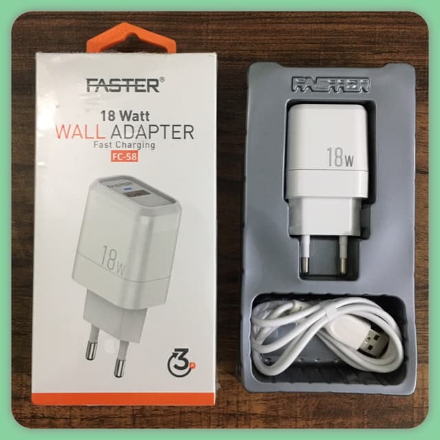 FASTER FC-58 Fast Charging Wall Adaptor 18W QC 3.0