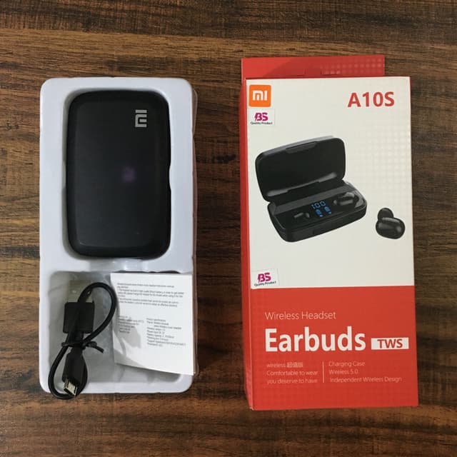 MI A10S TWS Headset Wireless Earbuds with Display Screen and Power Bank